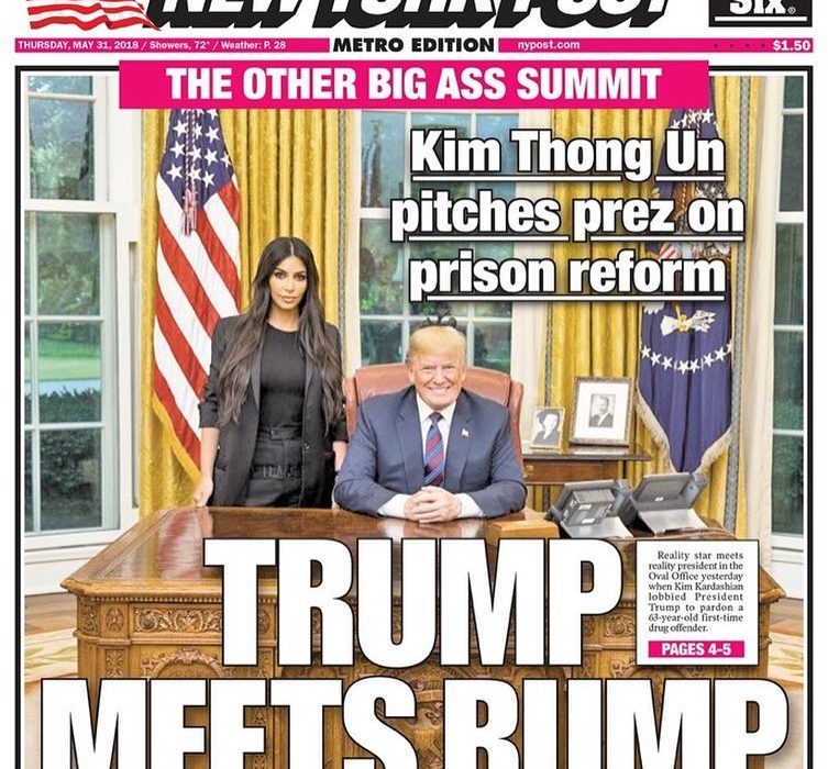 The NY Post mocks Kim Kardashian’s visit to Donald Trump