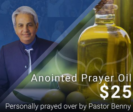 US evangelist Benny Hinn now selling anointing oil for $25