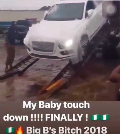 O.B.O! Davido's New Car, Bentley Bentayga Arrives Nigeria In Style (Photos) %Post Title
