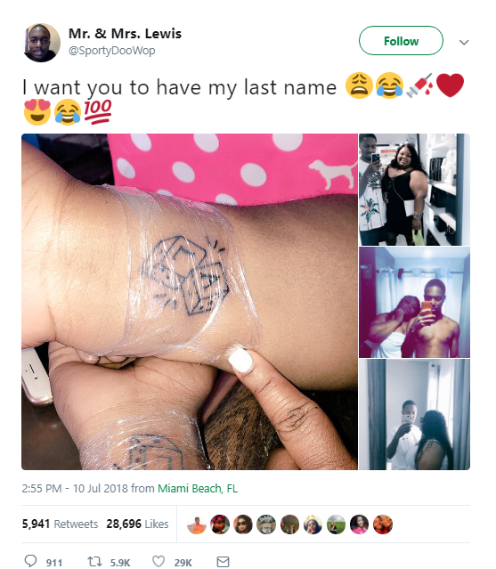 Young Man And His Plus-sized Fiancee Go Viral After They Get Matching Tattoo (PHOTOS) %Post Title