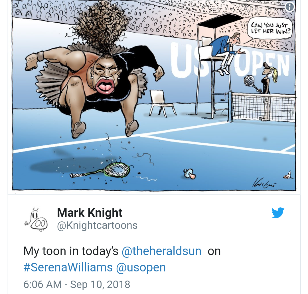 Cartoonist Under Serious Fire For Making Racist Caricature Of Serena Williams' Showdown %Post Title