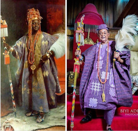 Alaafin of Oyo’s wife shares his before/after photos as he turns 81
