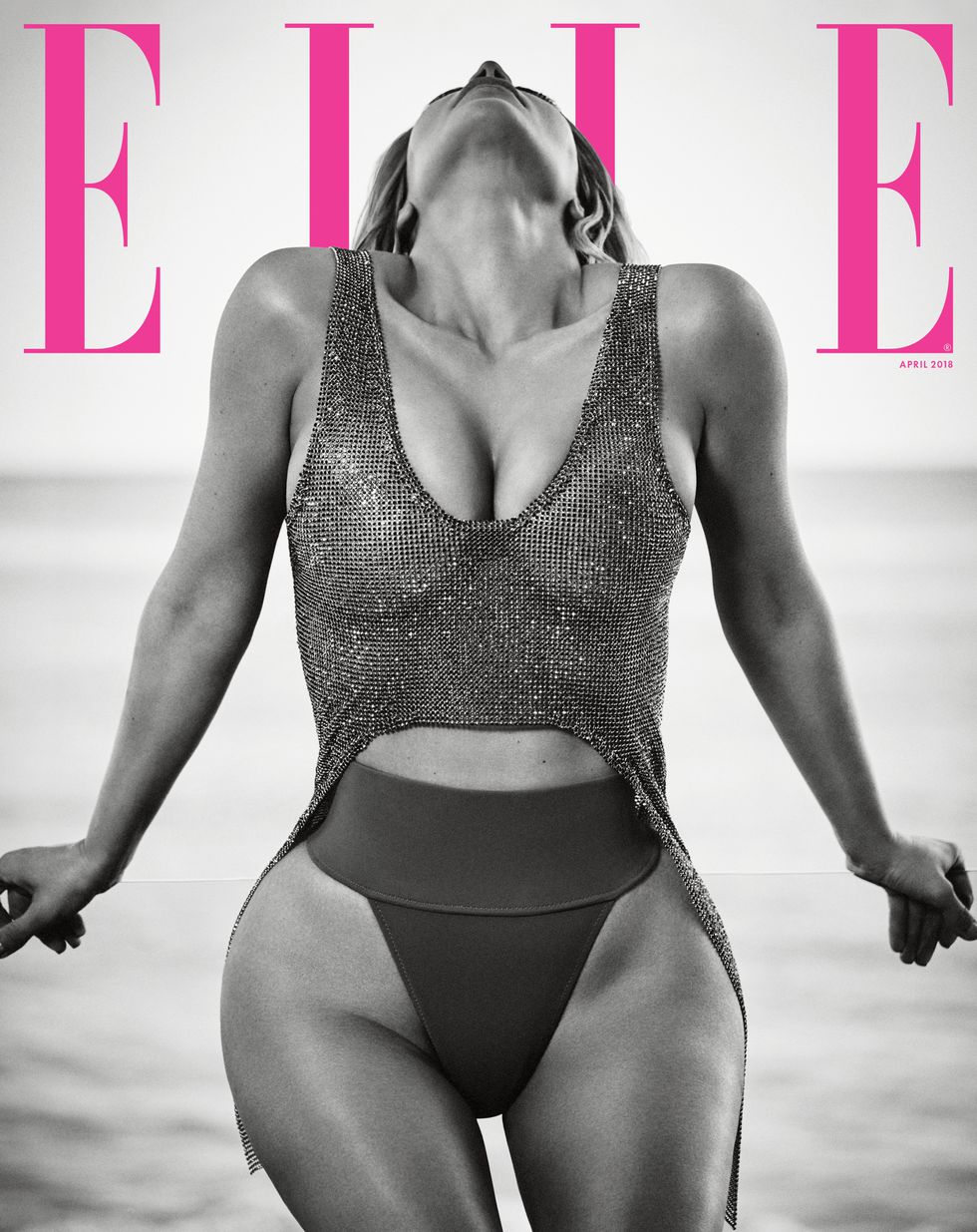 Kim Kardashian sultry on the cover of Elle Magazine