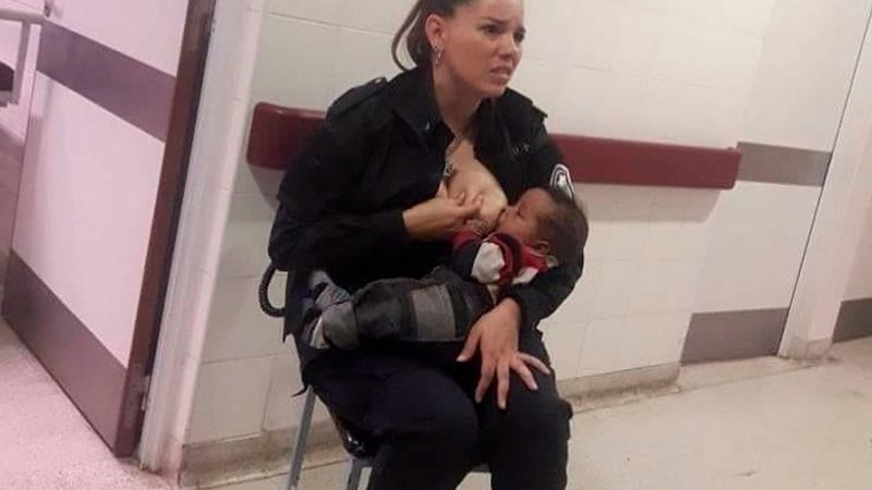 PHOTOS: Argentinian Police Officer, Jaqueline Who Bosom fed Someone's Hungry Baby Promoted